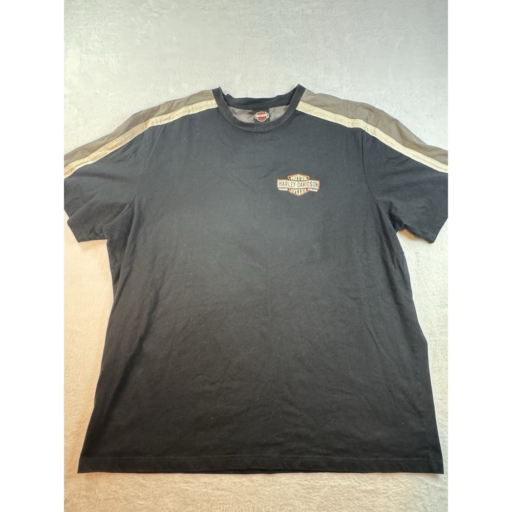 Harley Davidson Shirt Mens 3XL Black Short Sleeve Plainfield Logo Biker Adult